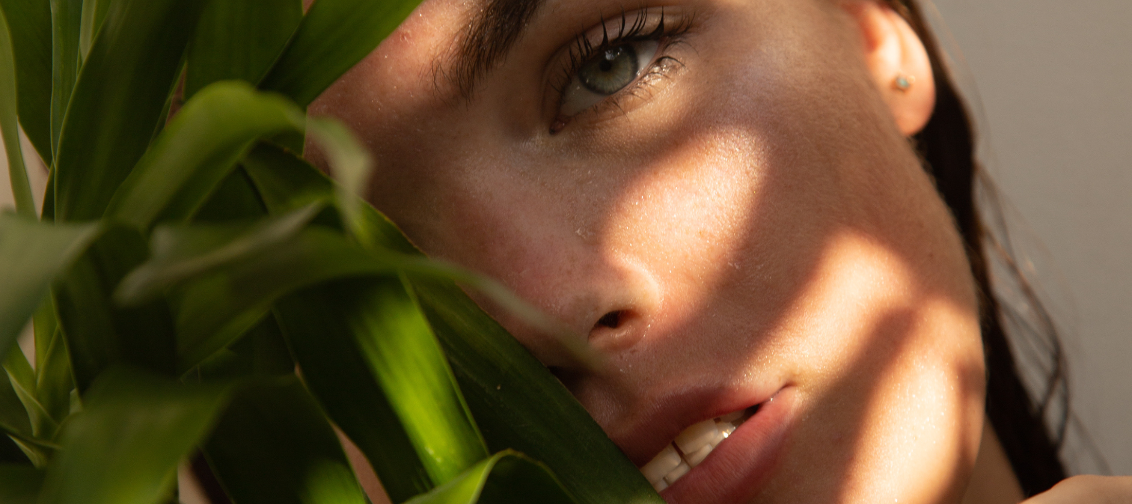 woman with clean skincare and natural